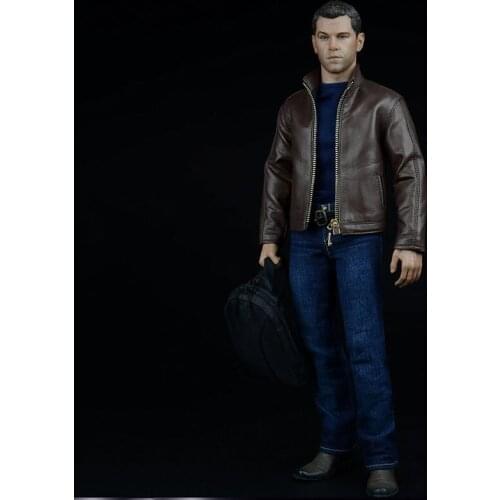 CEN-M02 1/6 Scale Mens Trendy Agent Leather Suit Soldier Clothing for 12" Action Figure Body Male Doll Accessory Toys