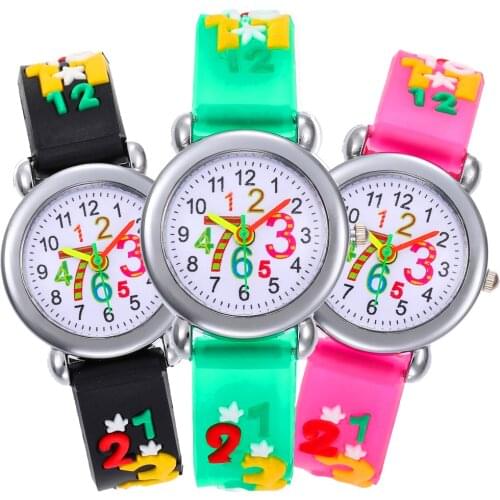 Child Baby Puzzle 1-9 Arabic Numbers Kid Digital Electronics Watch Children Waterproof Watch Girl Boy Clock Kids Quartz Watches