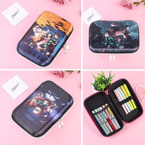 Demon Slayer Kimetsu No Yaiba Cosplay Pen Pencil Case Stationery Box Cartoon Storage Bag Gift