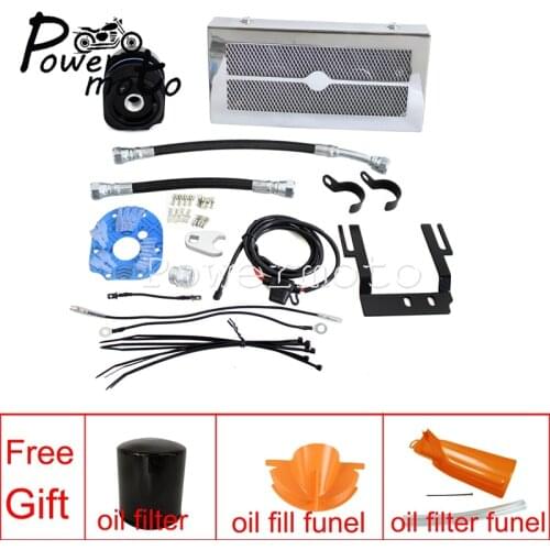 Chrome Motorcycle Engine Oil Cooler Kit For Harley Softail Slim Fat Boy Heritage Softail Classic Softail Deluxe 2001-2017