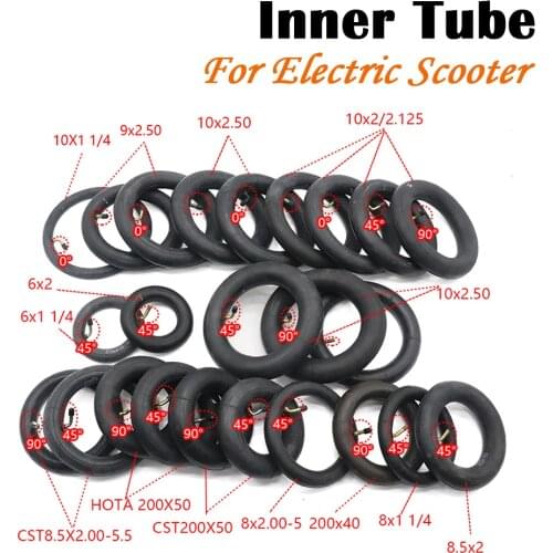 CST HOTA various types of Inner Tube 6/8/8.5/9/10inch with bent / straight valve for scooter electric accessories 10x2.50 200x50