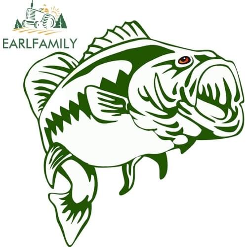 EARLFAMILY 13cm x 12.7cm for Cool Jumping Fish Funny Car Stickers Vehicle RV Decal Occlusion Scratch Auto Motorcycle Car Styling