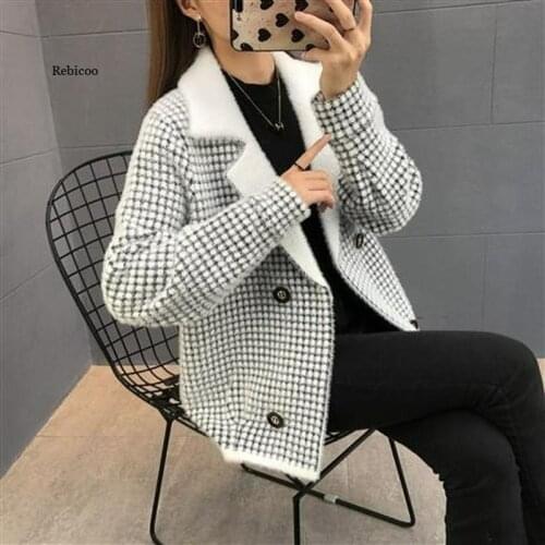 Womens New Trend Coat Womens Korean Version Loose Imitation Otter Velvet Jacket Womens Tide Autumn and Winter