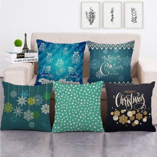 45cm*45cm snowflake design linen cotton pillow covers sofa pillow case cushion cover