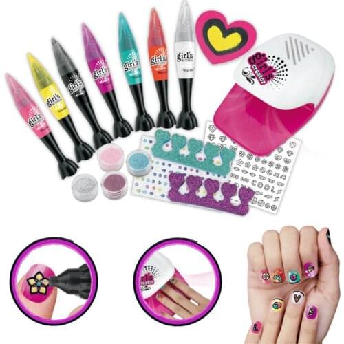 Nail Pens Salon Girls Nail Art Kit Nail Art Manicure Set Girl Cosmetic Toys Non-toxic and Odorless Protect Your Nails