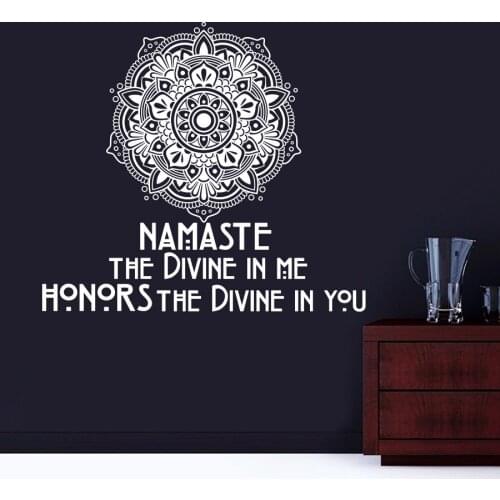 Wall Decal Mandala Vinyl Sticker Yoga Studio Ornament Moroccan Pattern Namaste Lotus Home Bedroom Decoration Bohemian WW-106