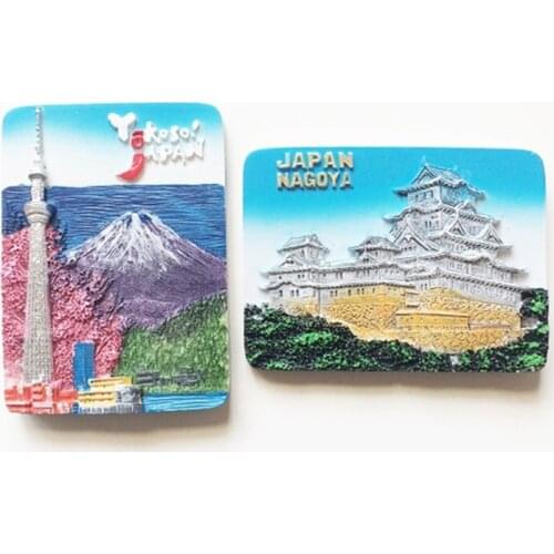 New Arrival 3D Hand-painted Yokoso Nagoya Japan Fridge Magnet Tourism Souvenirs Refrigerator Magnetic Stickers Home Decoration