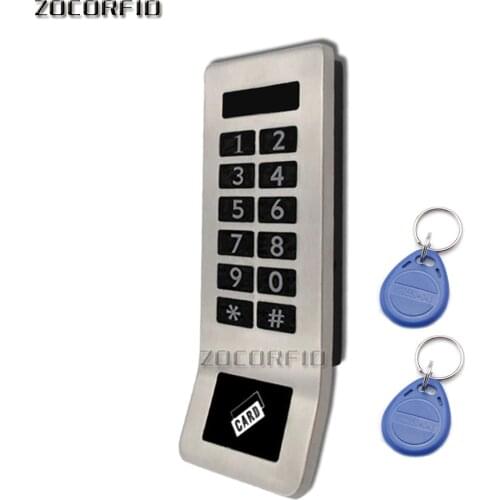 Stainless steel Panel Digital Electronic RFID& Password Keypad Number Cabinet Door Code Lock with PULLER