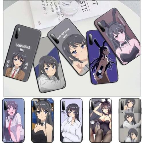Sakurajima Mai Anime Black Matte Mobile Phone Cover Case For Honor 7A Pro 7C 10i 8A 8X 8S 8 9 10 20 Lite
