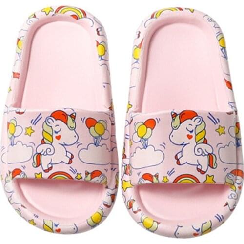 2021 Unicorn Slippers For Boys Girls Soft EVA Non-slip Kids Cartoon Slippers Children Beach Shoes Baby Toddler Sandals