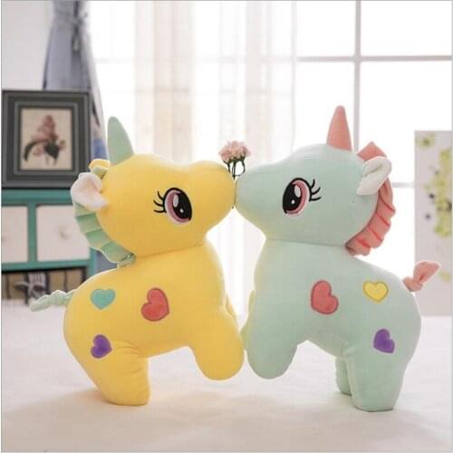 Cute Soft Unicorn Doll Horse Plush Toy Childrens Doll Pillow PP Cotton