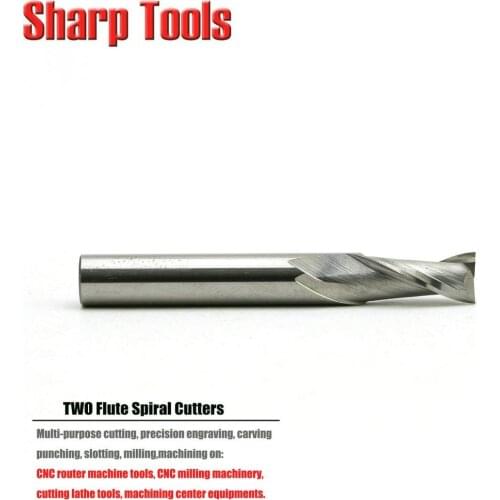10 pcs 6*12mm 2 Flutes Spiral Milling Tools, Carbide End Mill, Engraving Bits, Woodworking Cutters for CNC Router Machine