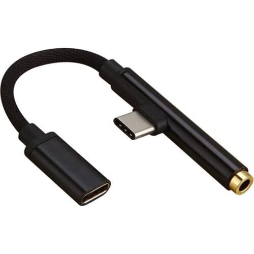 USB Type-C Aux Audio Cable Adapter USB Type C to 3.5mm Headphone Jack 2 in 1 Charger Adapter For Xiaomi Mi6 Note3 Mix 2 Huawei