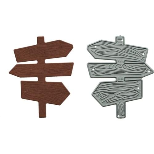 VIntage Wooden Direction Sign Board Pattern Metal Cutting Dies Scrapbooking DIY Diary Book Decorating Craft Paper Cutter Mold