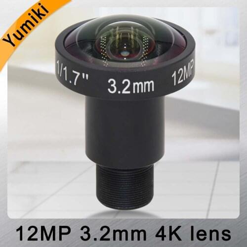 Yumiki 12Megapixel (4K Lens) Fixed M12 Lens 3.2mm 160 Degree For 4K IP CCTV camera or 4K Sport Action DV
