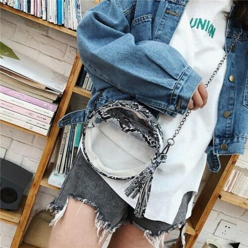 Women Shoulder Bags Round Jelly Bag Satchel Tote Snakeskin Print Crossbody Messenger Bags Hot /BY