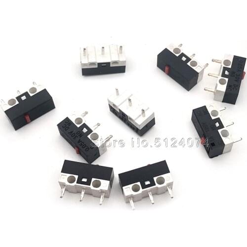 100pcs/lot Mouse switch micro switch touch switch 3pin small micro copper point long life