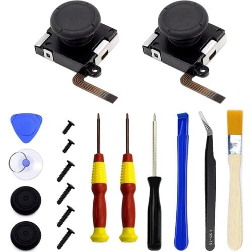 2 Pack Joycon Joystick 3D Analog Thumb Stick Replacement Kit for Nintendo Switch Include Tri-Wing Cross Screwdrivers