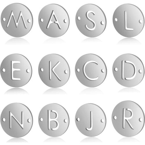 5pcs/lot 100% Stainless Steel Initial Name Charms Vnistar DIY Alphabet Charms 26 Letter Making Charms for Bracelets Wholesale