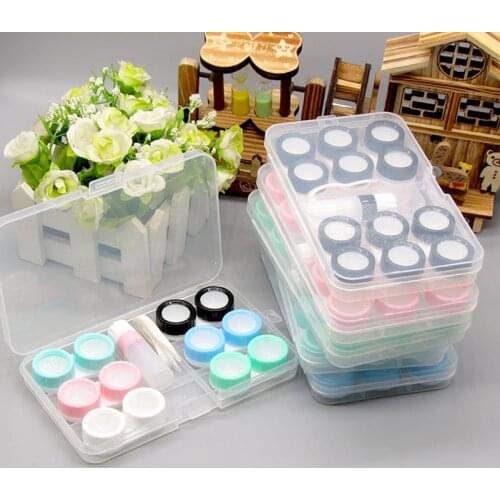 6 Pairs Contact Lens Case Eye Contact Lens Box Women Travel Contact Lenses Case Leakproof Container Lenses Box for Display Box