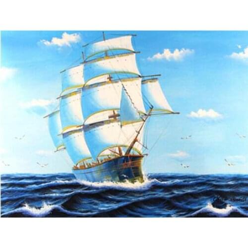 Ship Diamond Painting Cross Stitch Needlework Craft Gift DIY 5D Diamond Mosaic Embroidery Landscape Patterns Rhinestone l1146