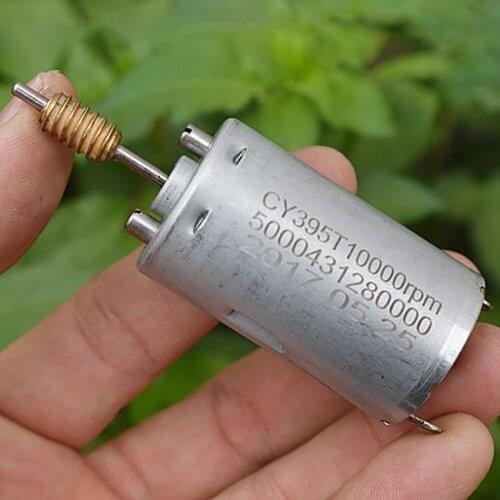 DIY Automotive Motor with Copper Worms, 2 Screws, DC12V 10000 rpm High Speed High Torque 395 Motor Output Shaft 2.3mm