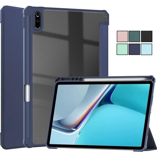 For Huawei MatePad 11 MatePad11 Case with Pencil Holder Luxury Clear Transparent Soft TPU Back for Funda MatePad 11 Case Cover