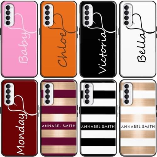 PERSONALISED CUSTOM INITIALS NAME Case For OnePlus 9 Pro 7 8 T Nord 9R Coque For Realme 8 Pro 6 7 Q3 7i GT Neo C3 C11 C21