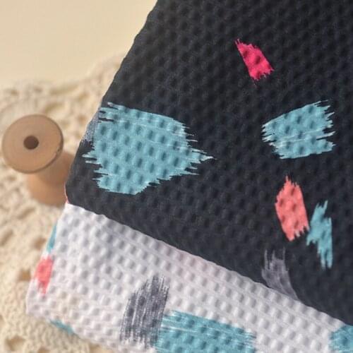 Black And White Color Pigment Bubble Cotton Fabric Lolita Clothing, Tops, Skirts, Baby Clothes, Hat Fabrics