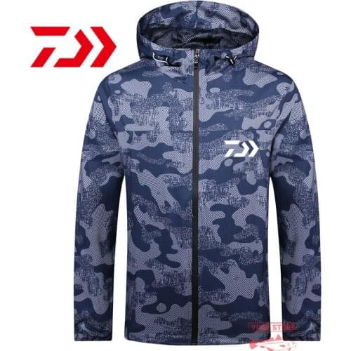 Daiwa Spring Autumn Fishing Clothes Thin Camouflage Outdoor Breathable Quick Dry Fishing Shirt Waterproof Sun Protection Jacket
