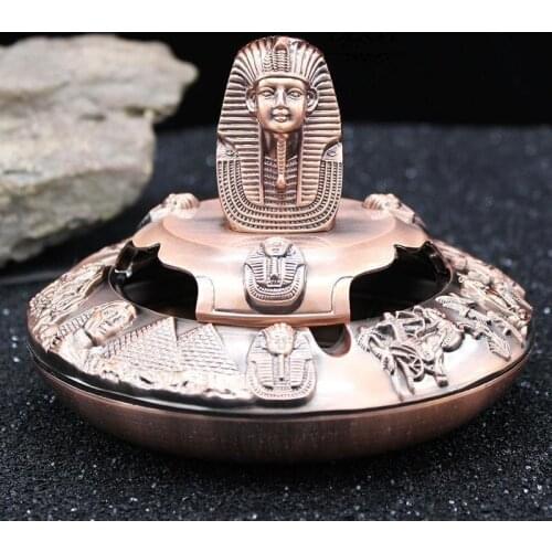 Egypt Ashtray Vintage Metal Smokeless Ashtrays With Lid Creative Gifts Boyfriend marijuanna accessories smoking