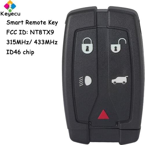 KEYECU Smart Remote Car Key With 4+1/ 5 Buttons & 315MHz/ 433MHz - FOB for Land Rover LR2 Freelander 2 2006-2012 FCC ID: NT8TX9