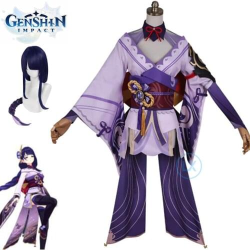 Game Genshin Impact Raiden Shogun Cosplay Costume Baal Raiden Shogun Cosplay Costume Sexy Women Uniform Dress Full Set