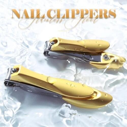 Stainless Steel Nail Clippers Nail Clippers Anti Splash Stainless Steel Nail Cutters for Manicure Toenail Fingernail Trimmer