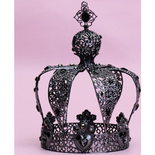 Metal Crown Royal King Diadem Decoration for Birthday Party Wedding hair Accessory Bridal Hair Jewelry Boys Cake Ornaments