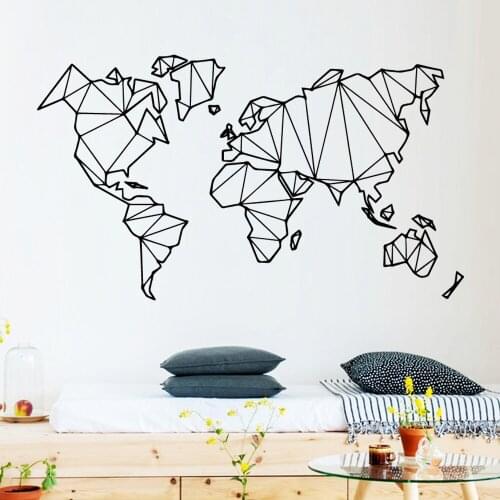 NEW Line World Map Home Decorations Pvc Decal For Kids Room Decoration For Kids Rooms Diy bedroom living room decor wallpaper