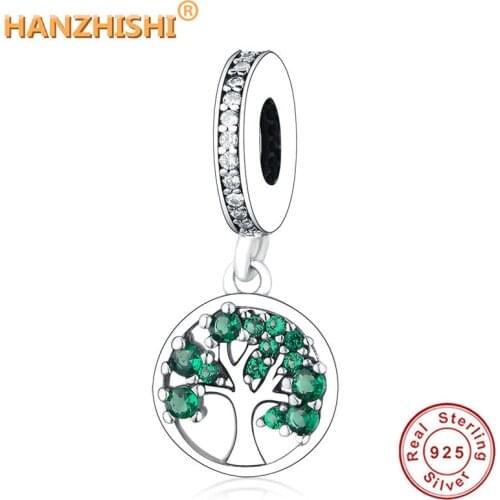 Fit Original Pandora Charms Bracelet DIY Jewelry Berloque 2019 New Authentic 925 Sterling Silver Tree Dangle Beads With CZ