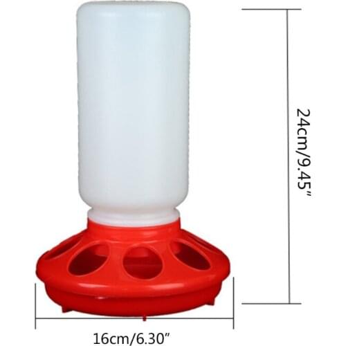 Chicken Feeder Plastic Hen Drinker 1.1L Capacity Food Dispenser for Birds Quails Small Poultry Feeding Equipment