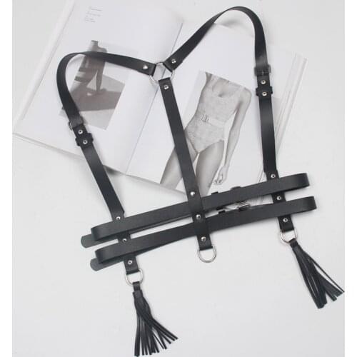 Fashion Trend Women Men Gothic Handmade PU Leather Harness Belts Body Bondage Waist Straps Punk Rock Stylish Accessories