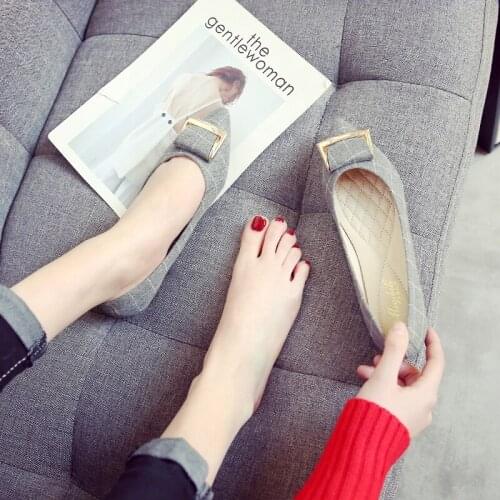 Work Female Black Not Tired Feet Large Size Womens Shoes 41-43 Spring Scoop Shoes Pointed Work Flat Womens Shoes Summer