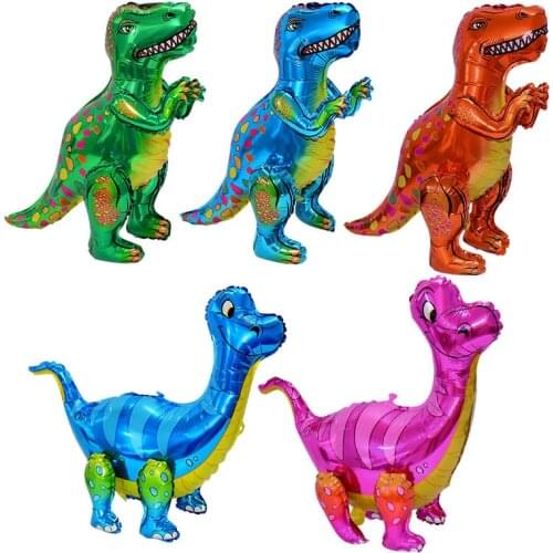 1pc 4D Walking Dinosaur Foil Balloon Tyrannosaurus Tanystropheus Kids Boys Birthday Dinosaur Theme Animal Jurassic Party Decor