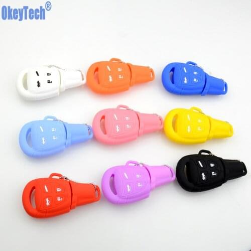 OkeyTech 4 Button Silicone Rubber Car Key Holder For SAAB 9-3 9-5 93 95 Remote Shell Fob High Quality Silica Gel Key Shell Case