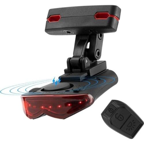Rechargeable Rear Bicycle Light Bike LED Tail Lamp Wireless Remote Control Cycling Taillight USB Charge Mountain Warning Lantern