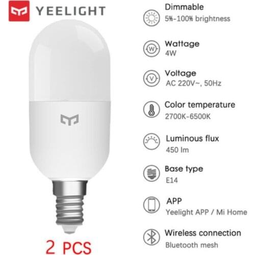 Yeelight Color Temperature Smart LED Bulb M2 E14 Mesh Version Light Dimmable APP Control Work For Apple Homekit Mijia App