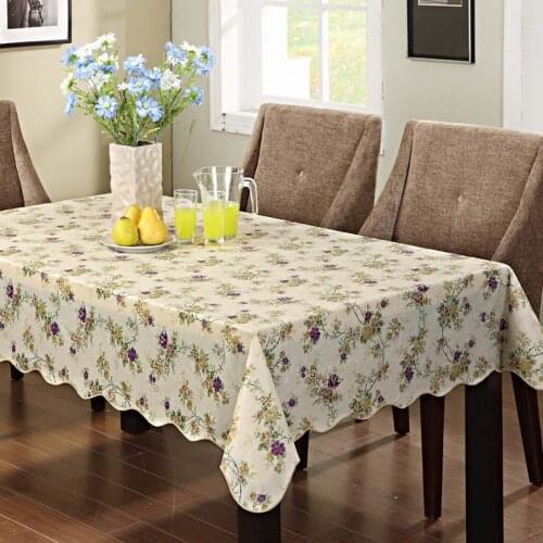 Waterproof & Oilproof Wipe Clean Flannel backed Vinyl Tablecloth Dining Kitchen Cover Protector