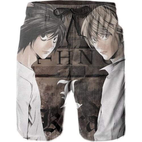 High quality Quick Dry Summer Mens Death Note Figure Poster Siwmwear Beach Board Shorts For Man Swimming Shorts Beachwear