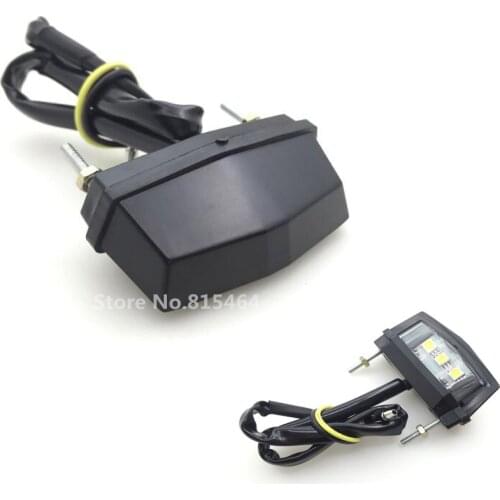 Yecnecty 1 PC Universal Mini Motorcycle License Plate Light LED Rear Tail Lamp 3 SMD Chip Scooter ATV Modified Parts White Light