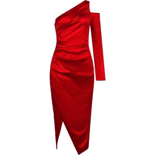 Elgant Sexy Autumn Winter Dress Long Sleeve Mid Calf Dresses Sexy Night Club Party Dresses Ladies Clothes