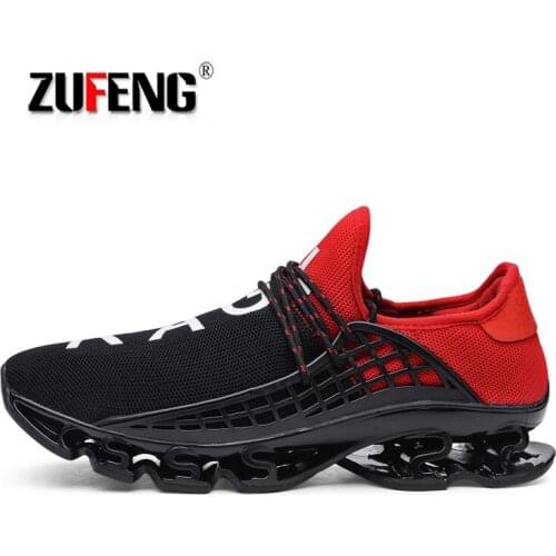 ZUFENG Big Size Blade Cushioning Running Shoes for Men Women Breathable Mesh Sneakers Outdoor Professional Athletic Sports Shoes