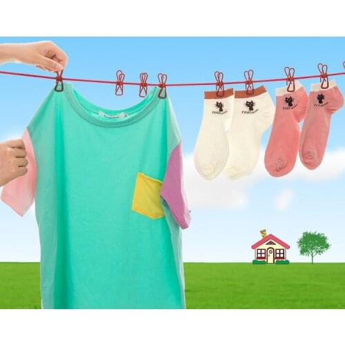 1Pcs Portable travel Windproof Clothesline Hanger Drying Rack Clothes Hanging Rope Line Travel Clothespins With 12 Clips YJN